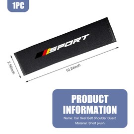 MLY 2 PCS Auto Seat Belt Cover, Soft Car Seatbelt Cover Pad for Comfortable Driving, Auto Interior Seatbelt Protection Cushion Accessories, Universal for Car Sedan, SUV, Truck (Black)