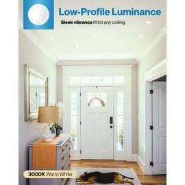 Sunco 4 Pack 6 Inch Ultra Thin LED Recessed Ceiling Lights, 3000K Warm White, Dimmable, 14W=100W, Wafer Thin, Canless with Junction Box.