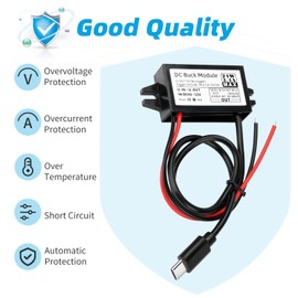 2-Pcs 24W DC 12V/24V to 5V USB C Step Down Converter,Aideepen 3A 24W Type-C Output Charging Module Waterproof Buck Module Power Adapter