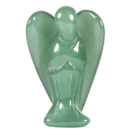 KYEYGWO Green Aventurine Carved Gemstone Angel Figures, Healing Crystal Guardian Angel Stone Talisman Pocket Angel Statues Peace Angel Sculpture Fengshui Ornament for Decoration, 3.8 cm