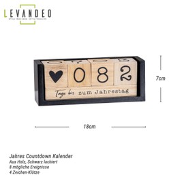 Würfel Countdown Kalender Holz Natur Schwarz Holzkalender Tischkalender Themenleiste Tageszähler Geburtstag Urlaub Jahrestag