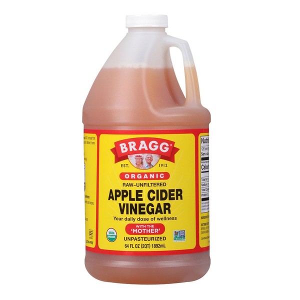 Bragg Organic Apple Cider Vinegar With the Mother– Raw, Unfiltered All Natural Ingredients (64 Fl Oz (Pack of 1))