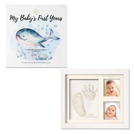 KeaBabies First 5 Years Baby Memory Book Journal & Baby Hand and Footprint Kit - 90 Pages Hardcover First Year Keepsake Milestone Baby Book for Boys, Girls - Baby Footprint Kit