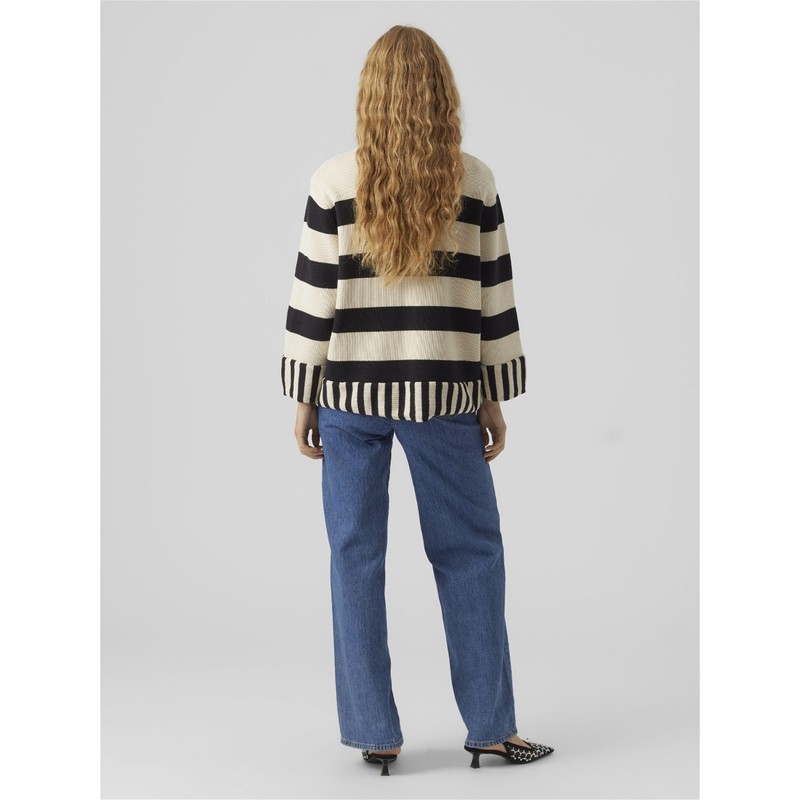 VMELOUIS STRIPE LS OVERSIZE O-NECK PULL.