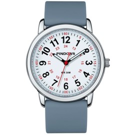 PINDOWS Women Watches, Student Unisex Analog Quartz Women Wrist Watch, 30M Waterproof Military Time Display Visibility Luminous Dial, JP2106N12: Silver, Classic