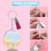 LUTER 80pcs Acrylic Key Fob Blanks Sublimation Key Fob Blank