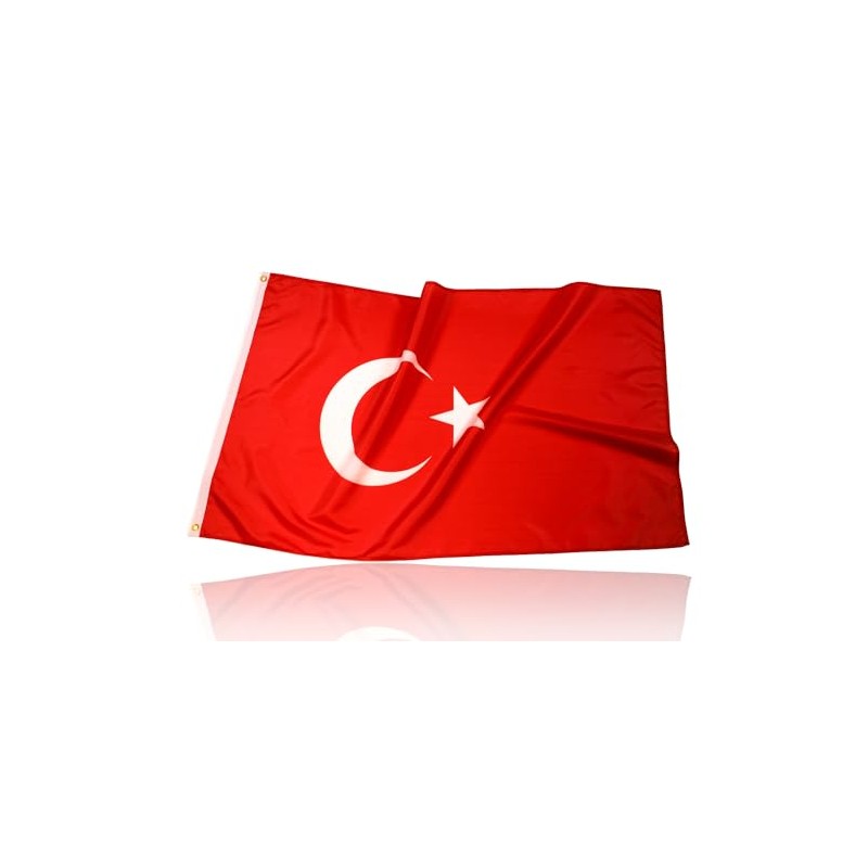 twinsmanufacturing Turkey Flag 90 x 150 cm with Brass Eyelets,