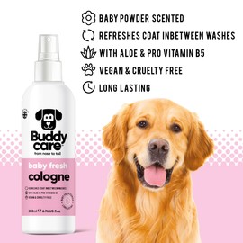 Buddycare Dog Cologne - Baby Fresh - 200ml - Delicate and Powdery Scented Dog Cologne - Refreshes Between Dog Washes