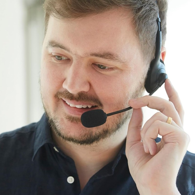 10 Pcs Headset Microphone Sponge 30x8mm Replacement Income Microphone Cover