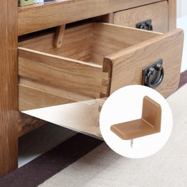 Mulaibdin 30 PCS Drawer Slides, 20 Square +10 L Shape Drawer Stoppers for Dresser, Smooth Dresser Drawer Slides, Tack in Drawer Glides, Plastic Drawer Glides Bottom Mount