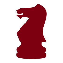 Applicable Pun Chess Knight Piece Silhouette - Vinyl Decal for Outdoor Use on Cars, ATV, Boats, Windows and More - Burgundy 5 inch
