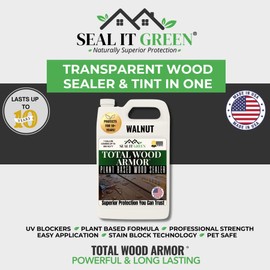Seal It Green® Extreme Total Wood Walnut is A Plant Based, Non-Toxic Wood Sealer That Helps Protect All Wood Types from Water Damage, Cupping, Cracking and The Sun. Protection Lasts 15+ Years.