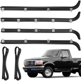 ZAIGANMA Front Door Window Weatherstrip Kit,Window Molding Sweep Felt Trim Seal,Run Channel Rubber Seal for 1987-1997 Ford Bronco F150 F250 F250 F350 E7TZ1521452A E7TZ1521453A F2TZ1521456A F2TZ1521457