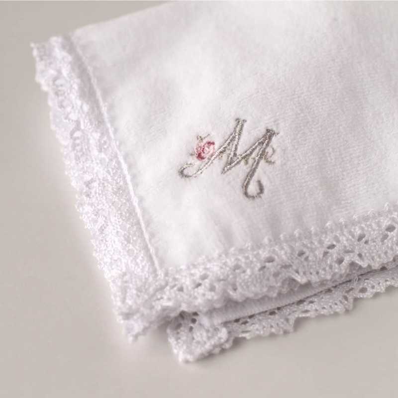 Sofisti Initial Lace Towel Handkerchief White Ladies Ladies Hand Towel