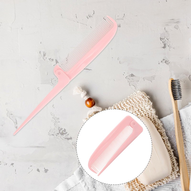 WOFASHPURET Folding Rat Tail Comb, Plastic Tail Comb for Women,