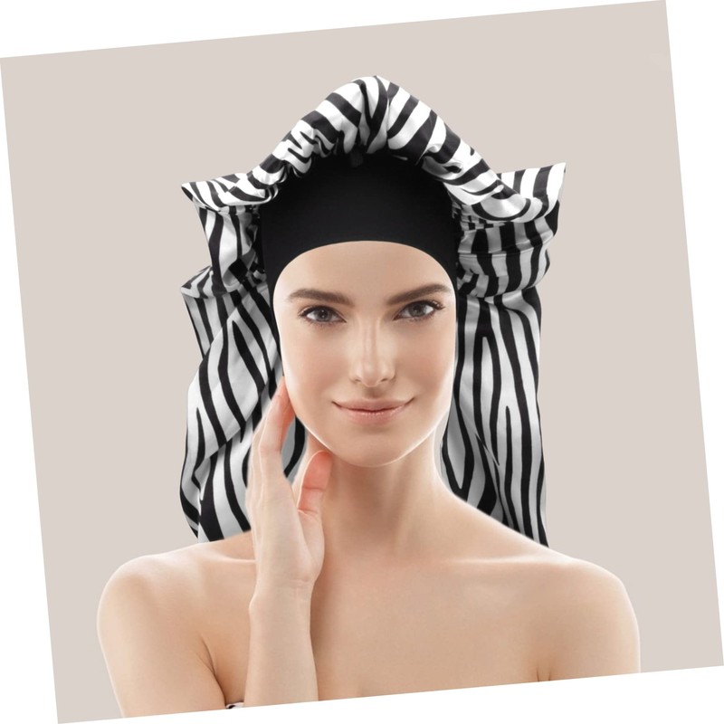 Healvian 1pc Satin Sleeping Hat with Buckle Hair Bonnet for