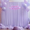 10x10ft Purple Tulle Backdrop Curtain with Lights String for Parites,