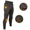 REDSHORE Men's Padded Compression Pants with Knee Pads,Goalkeeper Black Tights