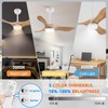 BOJUE Solid Wood Ceiling Fans with Lights, Dimmable, 36 Inch