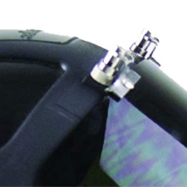 Sellstrom Multi-Purpose, Clear, Flip-Up IR Face Shield Window with Chin Guard and Universal Hard Hat Slot Adapter, Anti-Fog Coating, Shade 6 IR Flip Visor, Black Crown, S32262