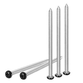 DTGN #8x3" Black Pan Head Phillips Sheet Metal Screw - 10Pack - 304 Stainless Steel Self-tapping Screw Wood Screws
