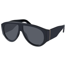 mosanana Retro Oversized Aviator Sunglasses for Women Men Trendy 70s Vintage Cool 2025 Fashion Big Shades Black Grey MS52474