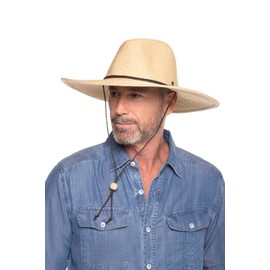 Coolibar UPF 50+ Men's Beach Comber Sun Hat - Sun Protective (XX-Large- Natural)