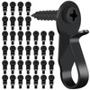 HiGift 36 Pack Light Hanger Hooks,String Light Hooks, Black Screw-in