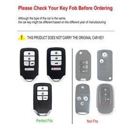 YONUFI Key Fob Cover Case Metal Shell Smart Key Holder Compatible for Honda Ridgeline CRV Pilot Civic Odyssey Accord JED Spirior
