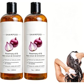 2PC Onion Shampoos, Champú De Cebolla Para Hombre Con Aceite De Romero, Cebolla Roja y Canela, Hidrata y Suaviza, Promueve Un Cabello Más Grueso y Abundante Procesamiento atractivo