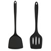 TeamFar Silicone Spatulas, 2pcs Solid & Slotted Cooking Turner for