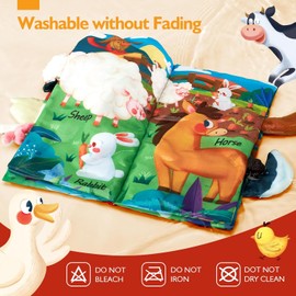 Baby Cloth Book – Farm Tail Sensory Touch & Feel Book for Babies 0–12 Months, Tummy Time Soft Toy, Single