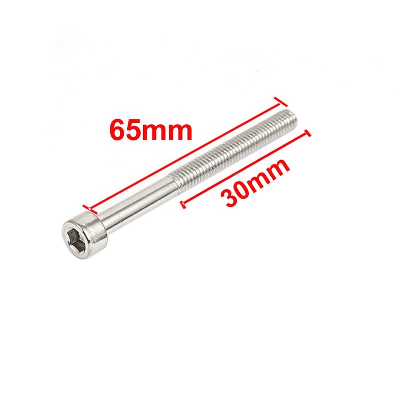 uxcell M6x65mm Stainless Steel Hex Key Socket Head Cap Screws