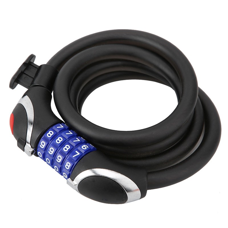 Bicycle Cycling Riding Steel Cable Lock Four digit Light Password