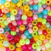 Glow in Dark Multicolor Mixed Plastic Pony Beads 6x9mm, 1000 Beads Bulk in Bag(Night Glowing)