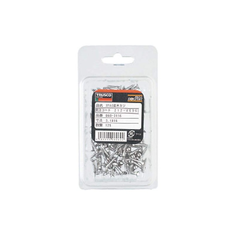 TRUSCO B60-4520 Countersunk Wood Screws, Stainless Steel, M4.5 x 20,