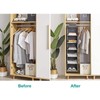 Ersozrin Hanging Shelf Hanging System Wardrobe Cupboard Organiser 6 Compartments