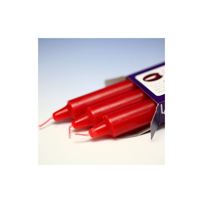 朱ダルマ ローソク 20号/3本 燃焼時間約9時間 225g 日本製 （赤いローソク）