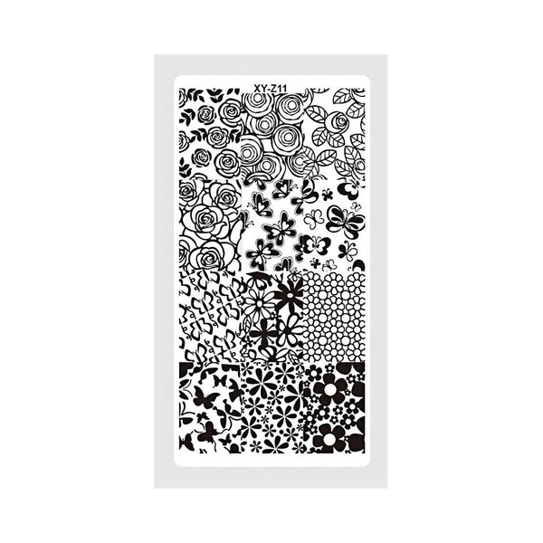 Plaid Spot Stripes Smetal Nail Stamping Plate Stars Line Pattern