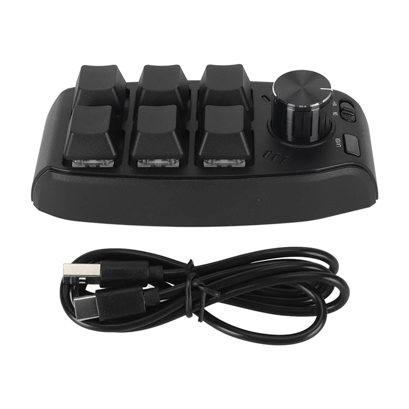 Mini Keypad 6 Keys 1 Knob Red Switch Mechanical Plug