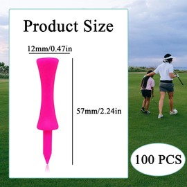 hzkais 100 PCS Golf Tees Plastic 57MM Small Golf Tees Durable Winter Golf Tees Small Castle Tees Sustainable Strong and Brightly Coloured (Pink)