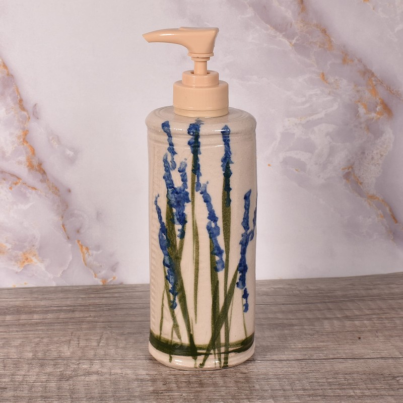 Holman Pottery Handmade Soap Lotion Dispenser, Wildflower,One Size