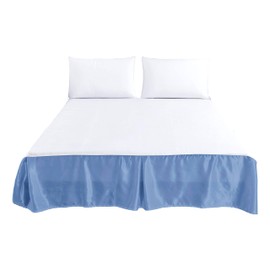 Tache Satin Silky Lustrous Sweet Victorian Royal Glam Platform Tailored Dust Ruffle Bed Skirt - Beige - Queen