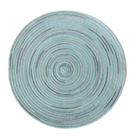 Thymat 15” Round Woven Placemats for Kitchen Dinning Table, Set of 6, Teal