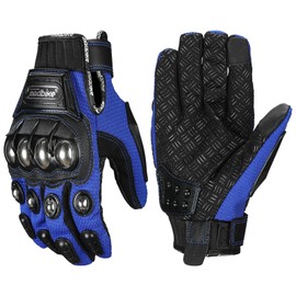 ILM, Motorbike Glove, Knuckle Guard, For Summer/Winter, Men's, Women's, blue
