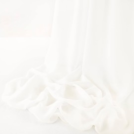 MLMW Ivory Chiffon Fabric by The Yard 5 Yards 60" Wide Sheer Wedding Arch Draping Fabric for Party Backdrop Arch Ceiling Decor