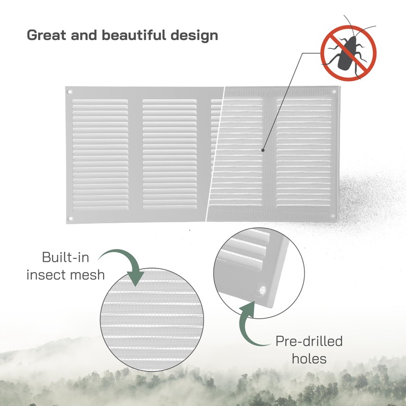 Vent Systems 16" x 8" Inch (Overall Dimensions) Pack of