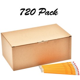 Madisi Wood-Cased #2 HB Pencils, Yellow, Pre-sharpened, Bulk Pack, 720 pencils