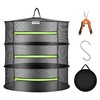 VIVOSUN 3-Layer Mesh Drying Rack Hanging Design with Green Zippers