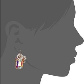 Betsey Johnson Flower Cluster Stone Drop Earrings